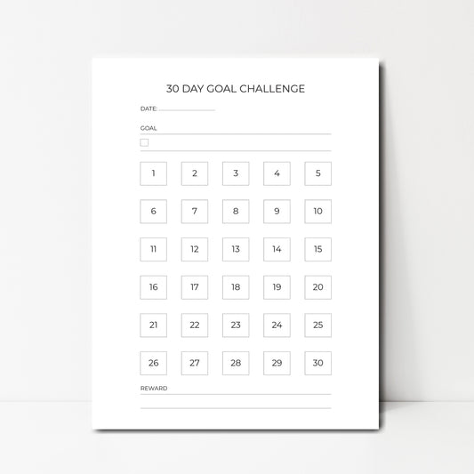 30 Day Goal Challenge - Instant Download