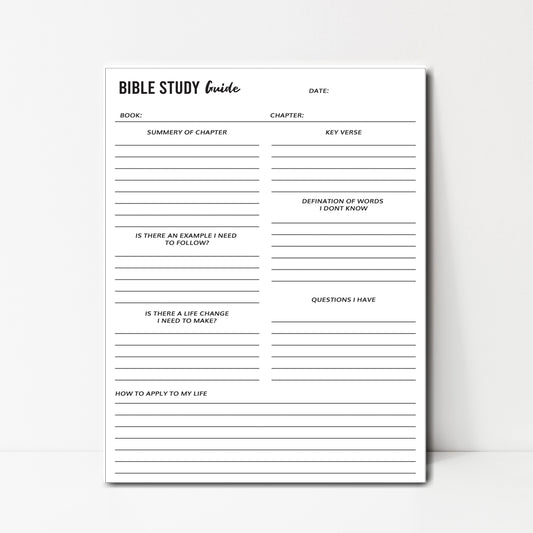 Bible Study Guide - Instant Download