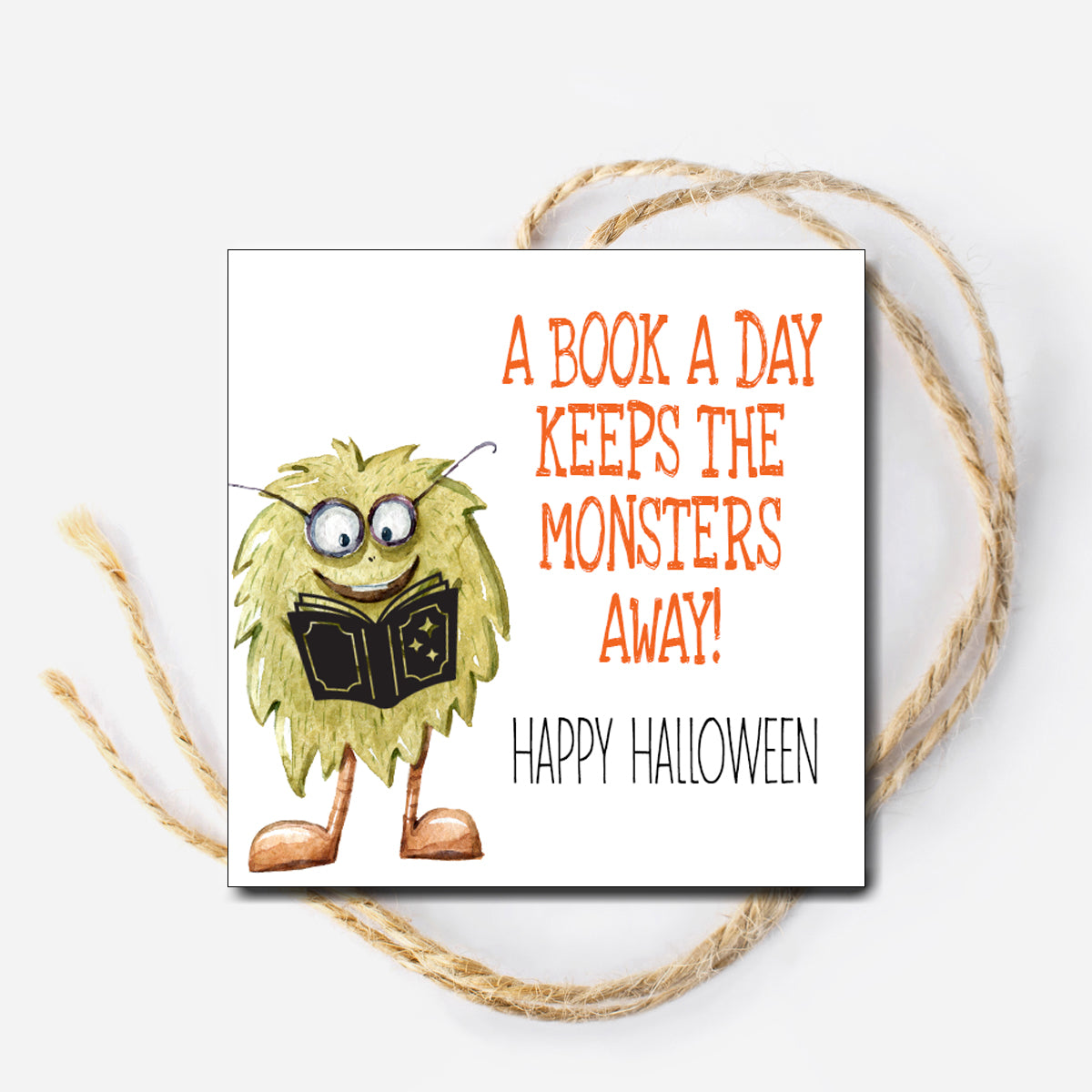 keeps the monsters away A Book a Day Keeps the Monsters Away Instant Download Tag