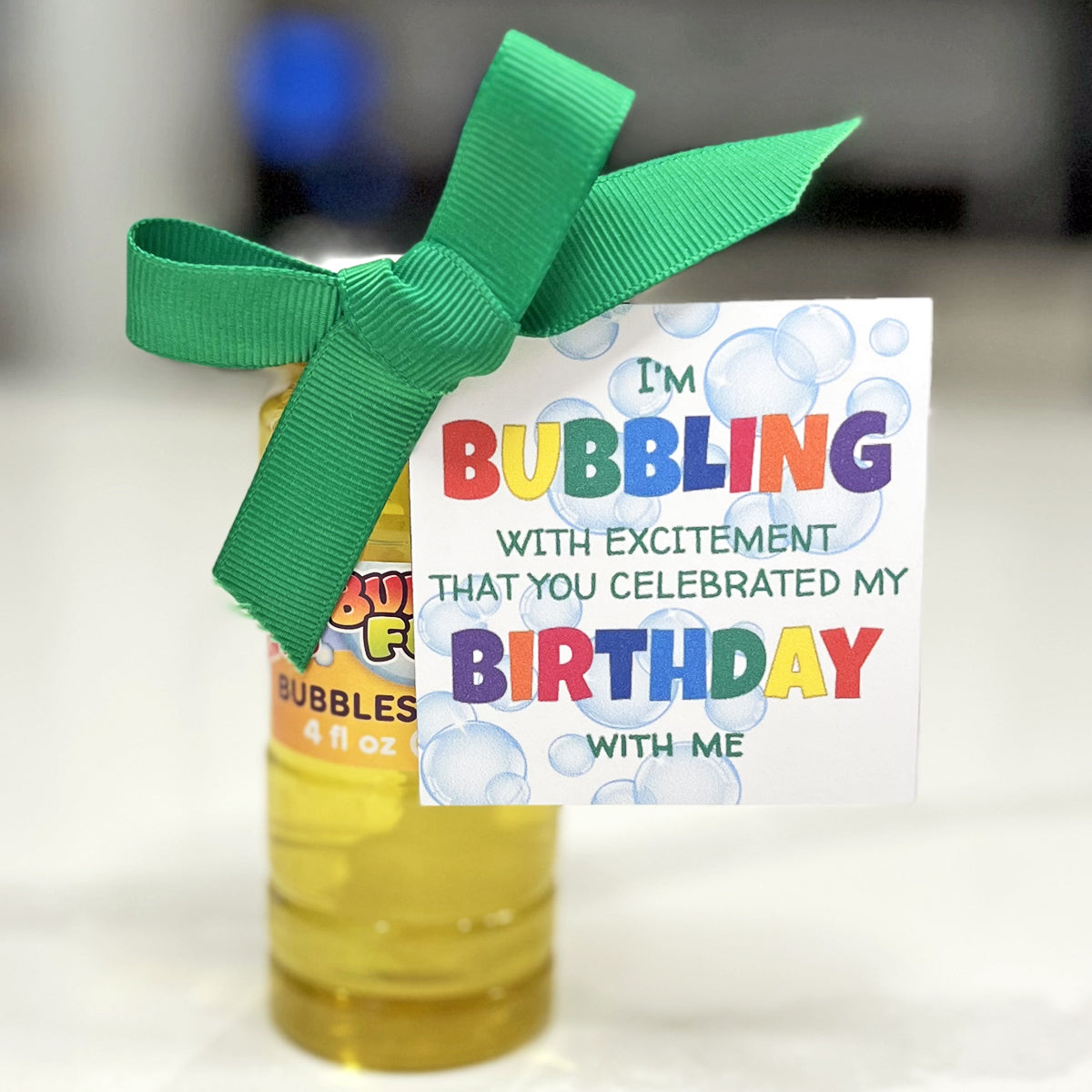 Birthday Bubbles Instant Download Tag