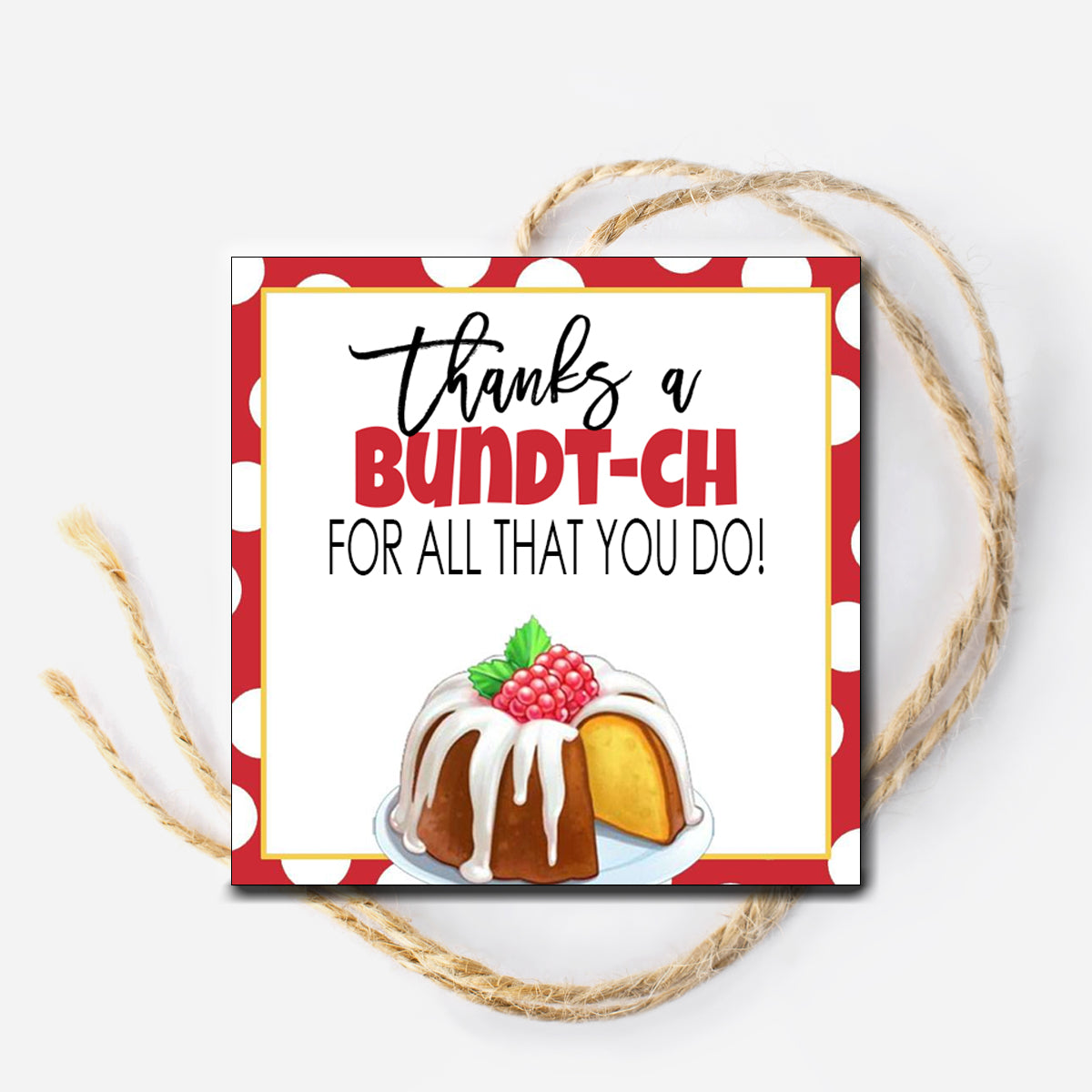 Bundt Cake Instant Download Tag