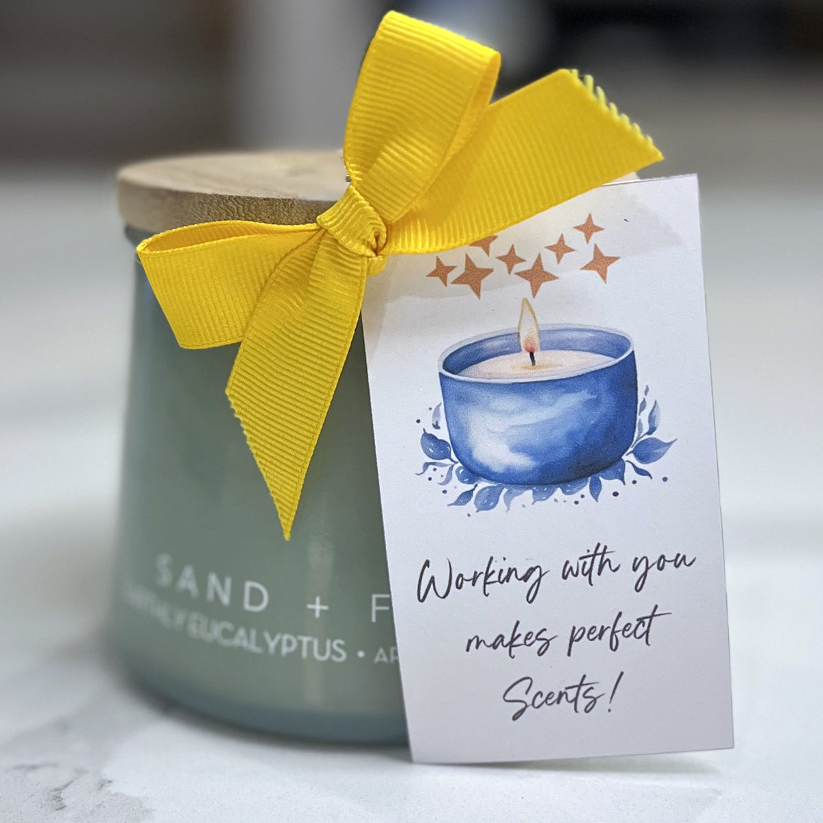 Working with YOU makes perfect Scents Candle Instant Download Tag