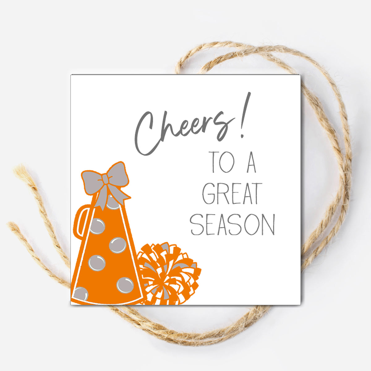 Orange Cheer Instant Download Tag