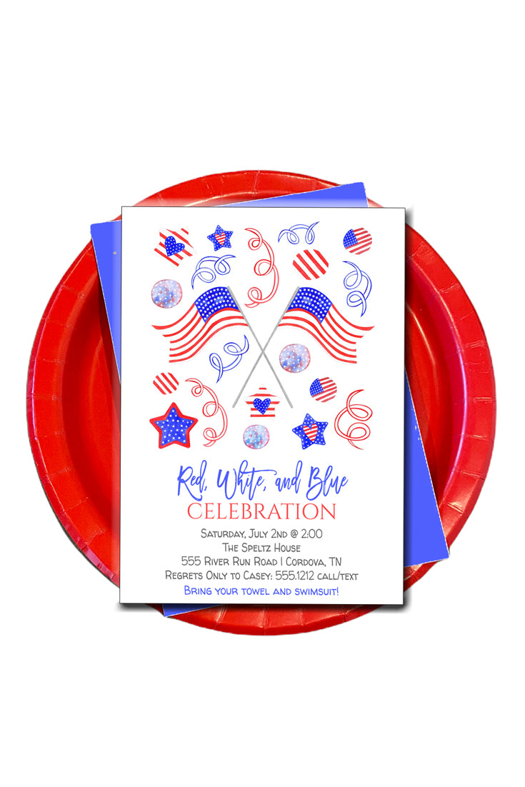 July 4th Flag Invitation