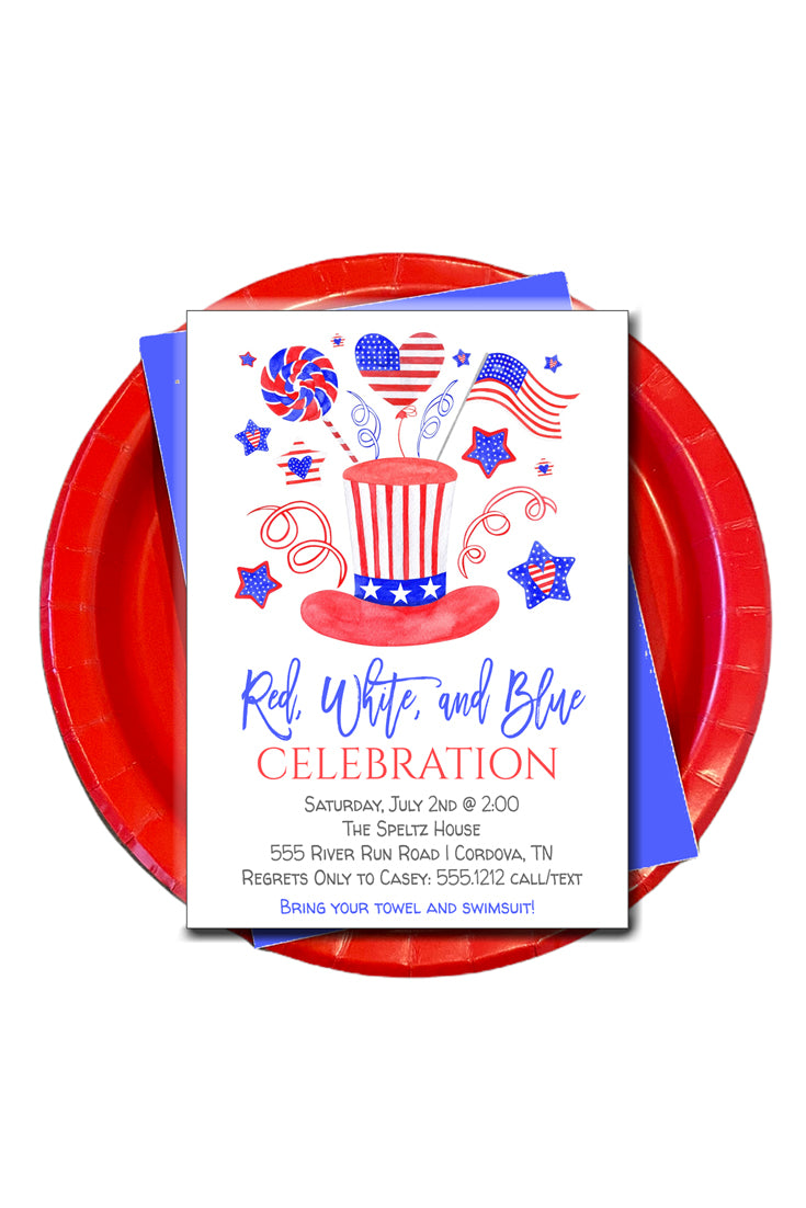 Patriotic Hat Invitation