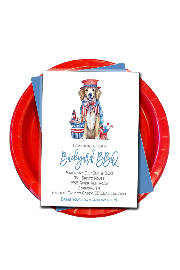 Patriotic Dog Invitation