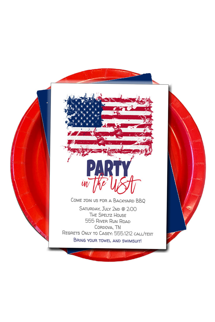American Flag Invitation