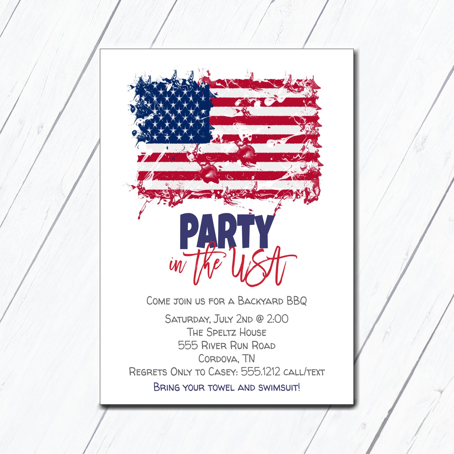 American Flag Invitation