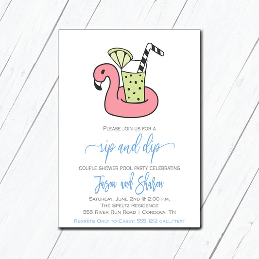 Couples Pool Party Bridal Shower Invitation