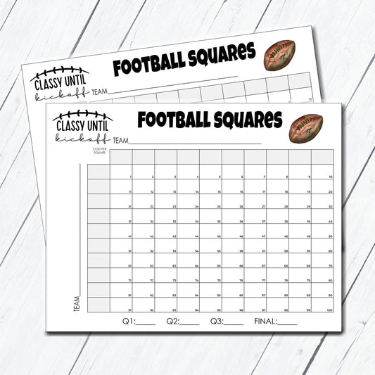 Football Squares Instant Download