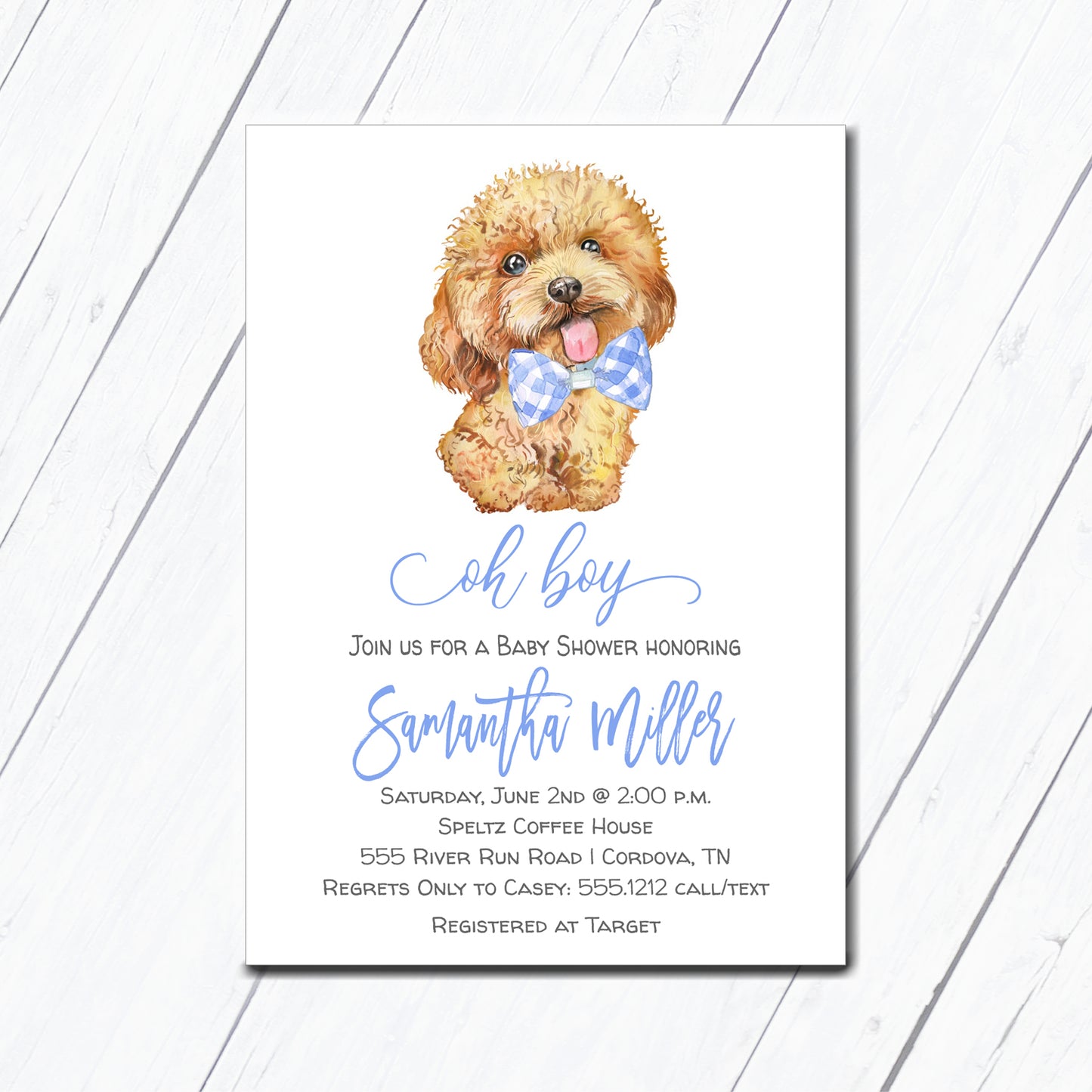 Goldendoodle Baby Shower Invitation