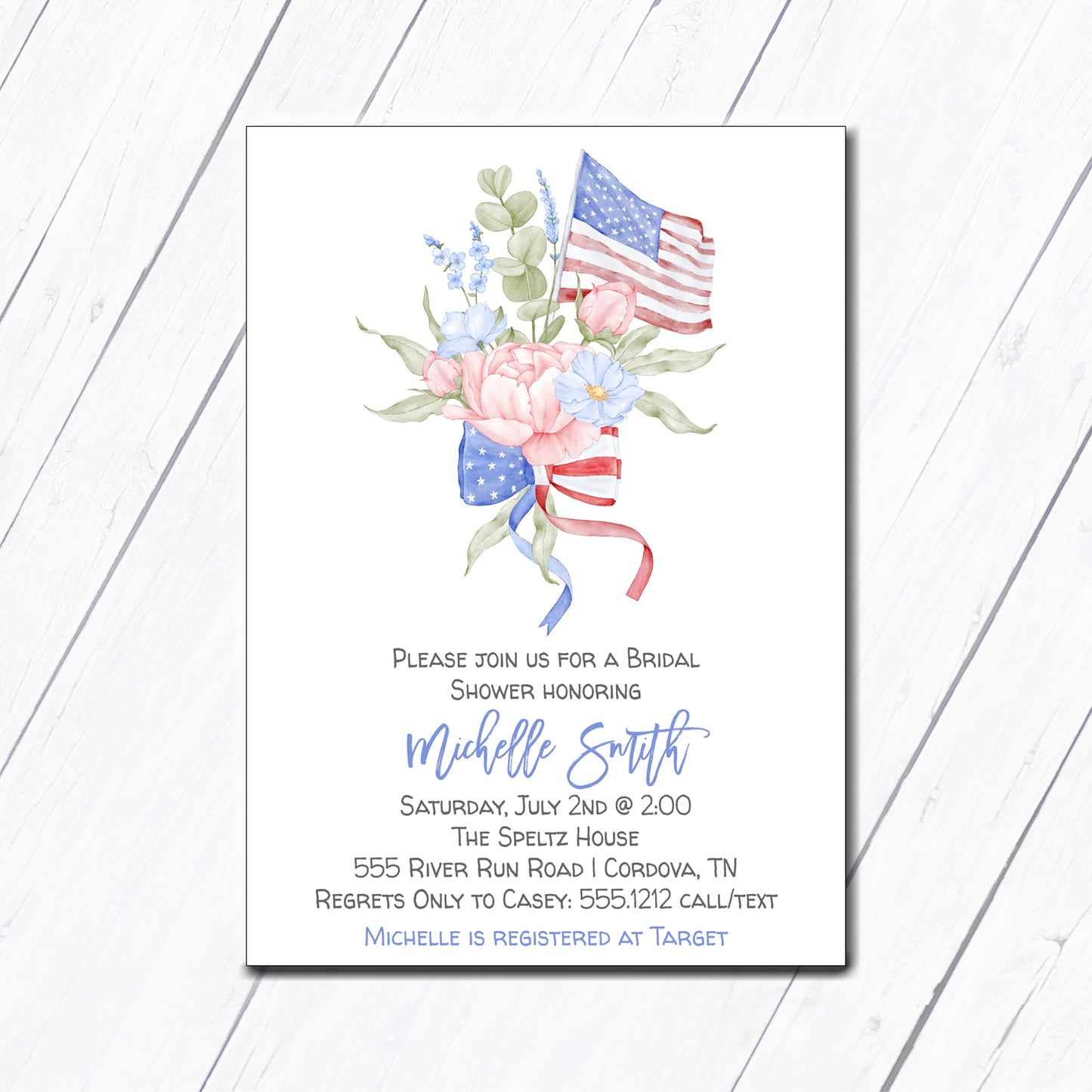 Patriotic Bridal Invitation