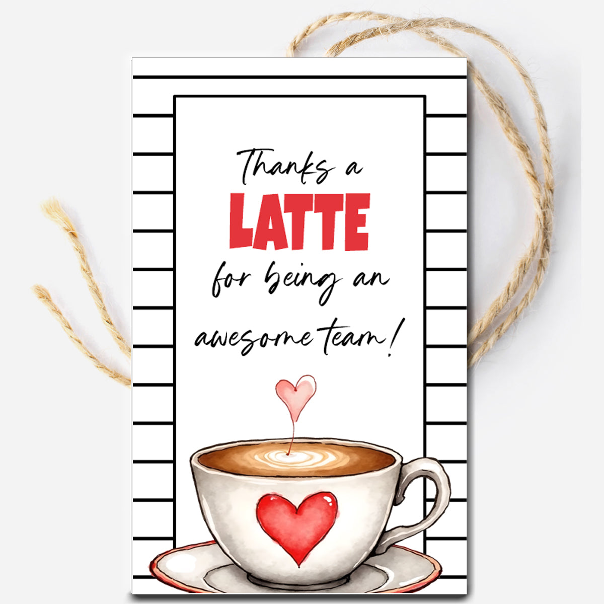Thanks a Latte Instant Download Tag