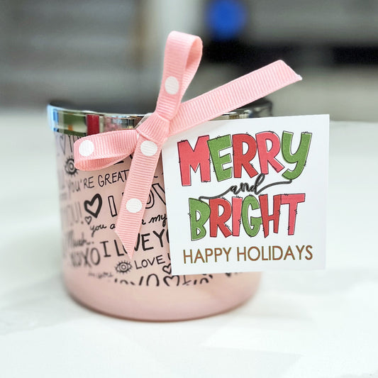 Merry and Bright Pastel Instant Download Tag