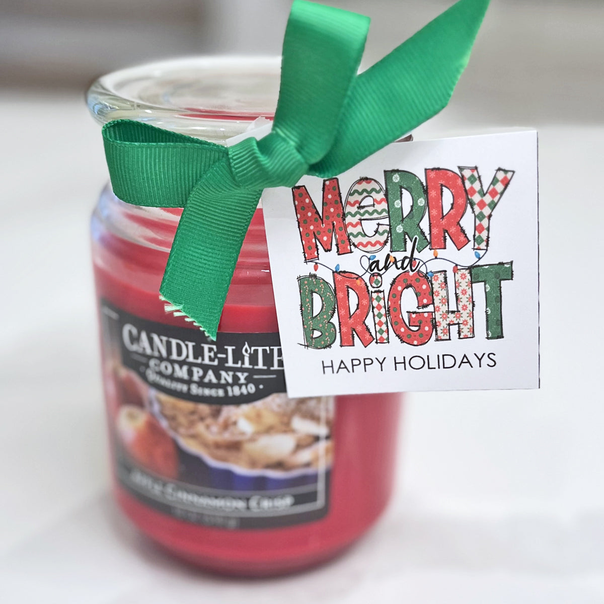 Merry and Bright Instant Download Tag