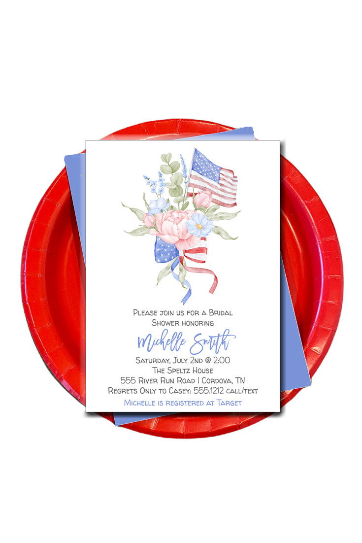 Patriotic Bridal Invitation