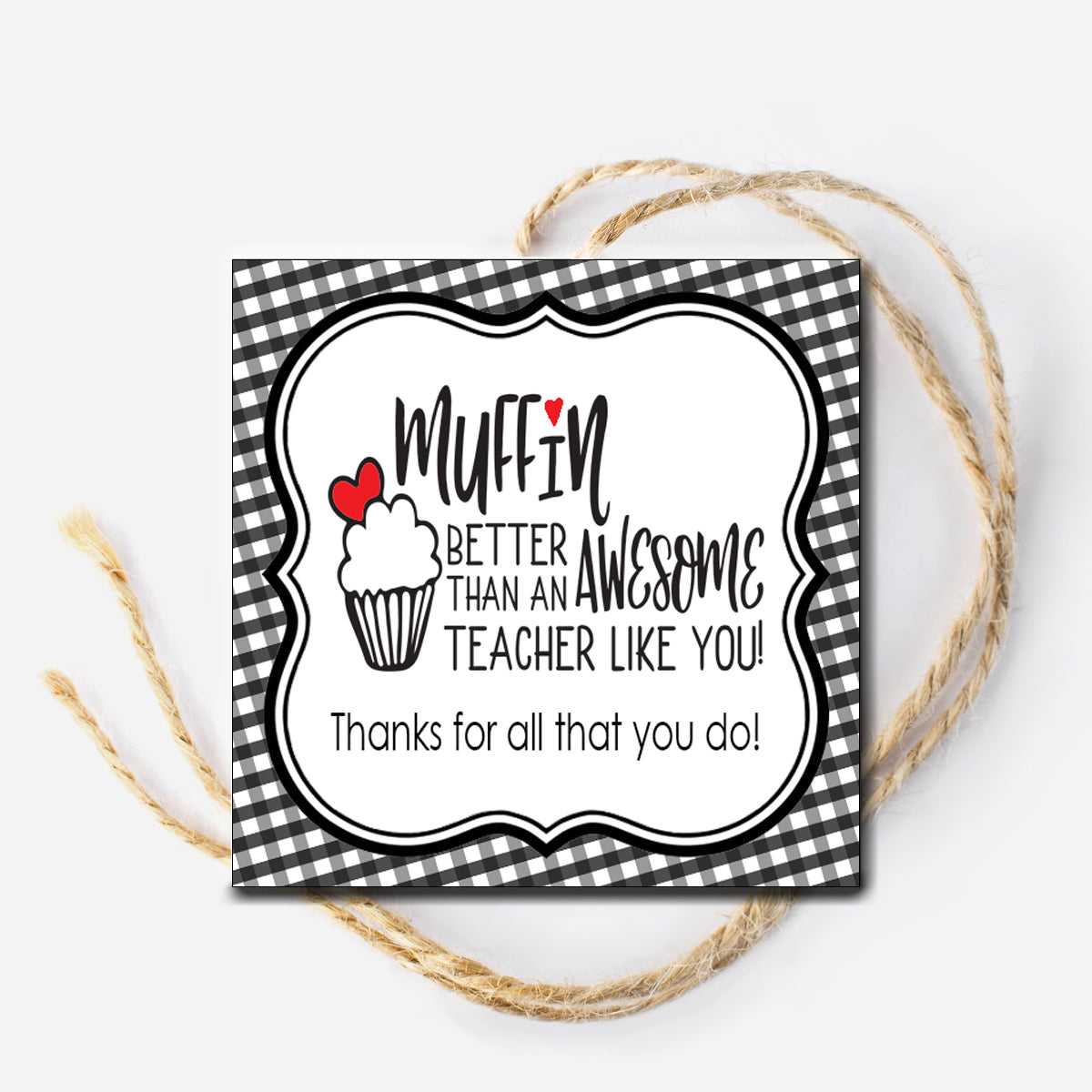 Teacher Muffin Instant Download Tag