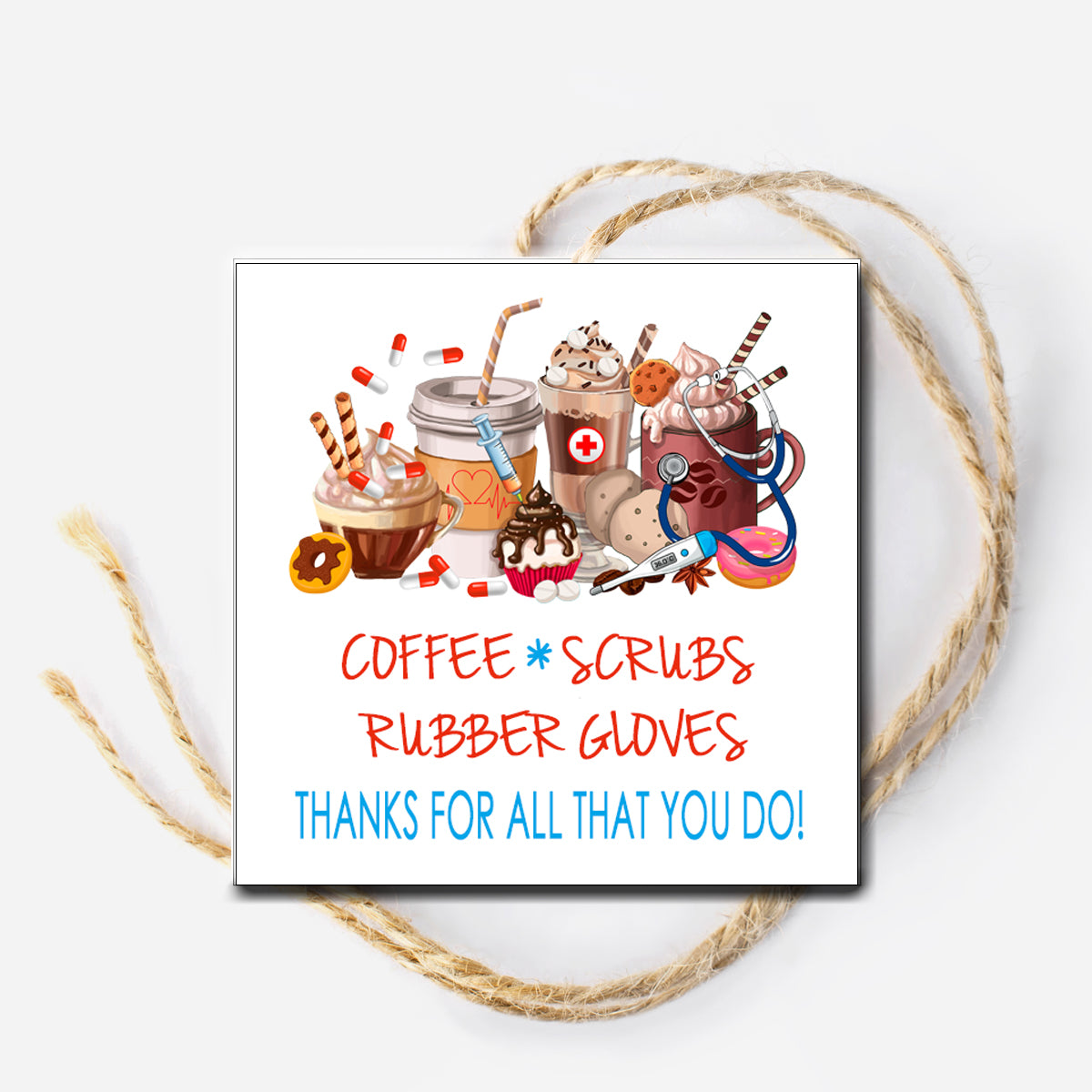 Nurse Coffee Instant Download Tag