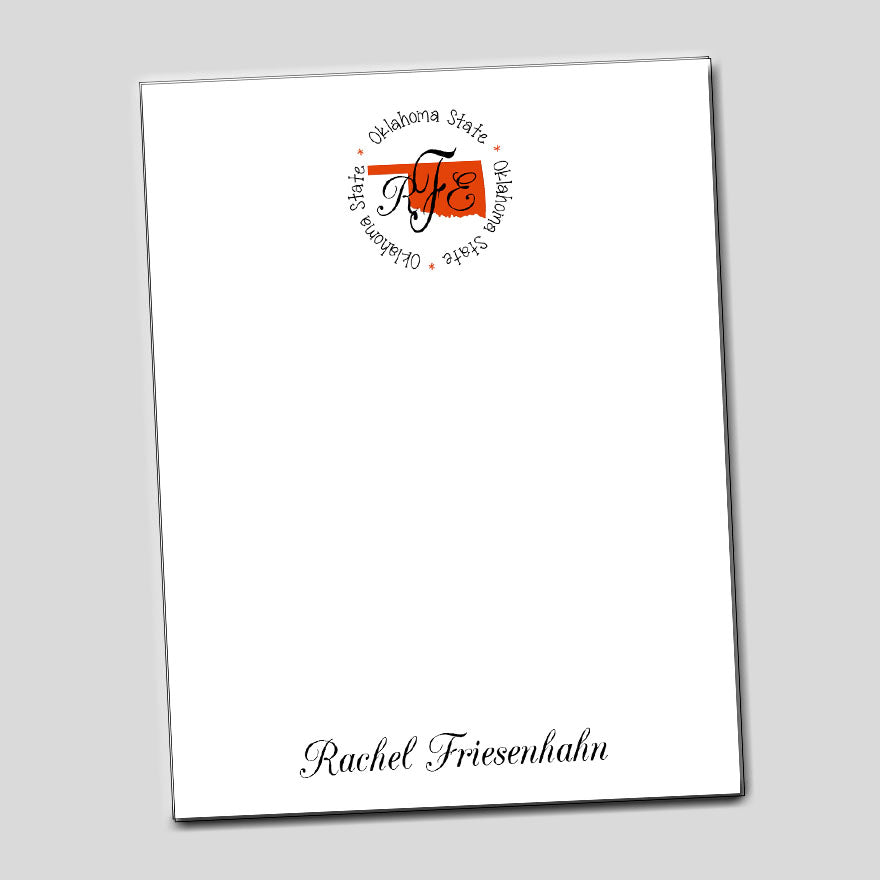 Personalized Oklahoma State Notepad
