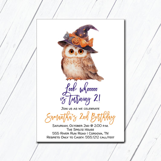 Owl Halloween Invitation