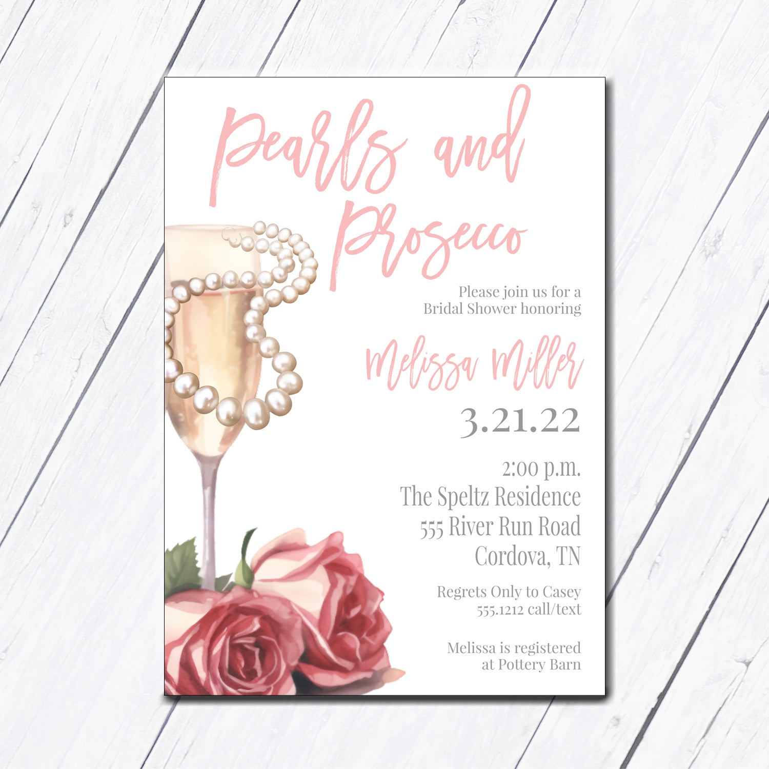 Purchase Pearls and Prosecco Bridal Shower Invitation - Wacky Kracker wacky-kracker Purchase Pearls and Prosecco Bridal Shower Invitation - Wacky Kracker wacky-kracker