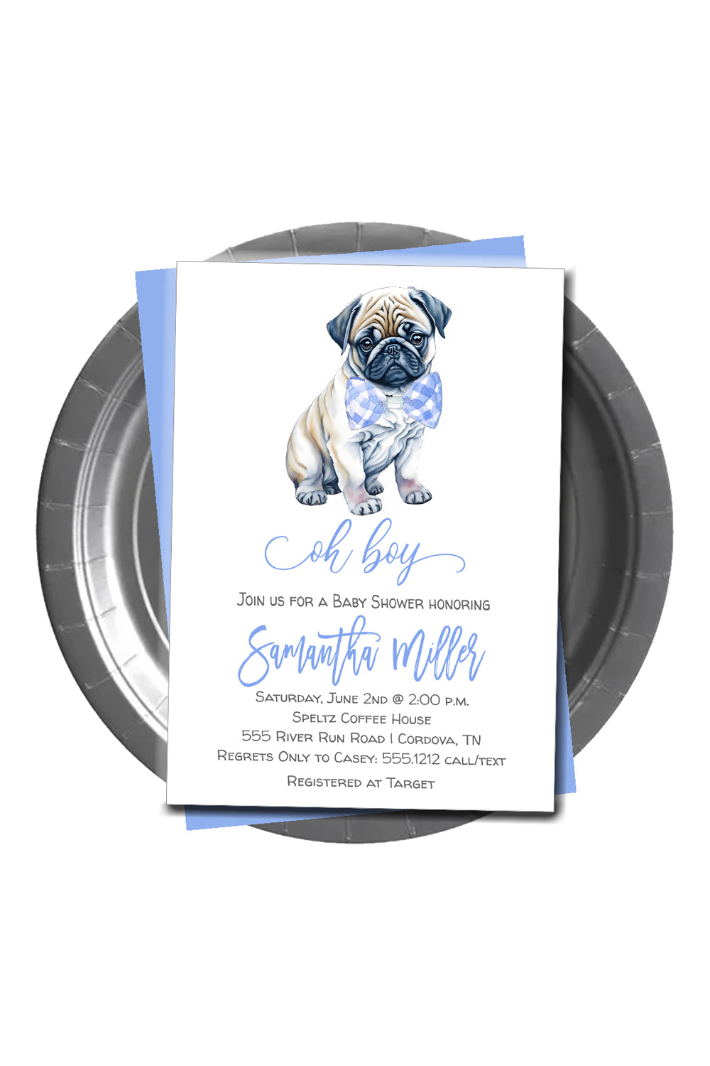Pug Baby Shower Invitation