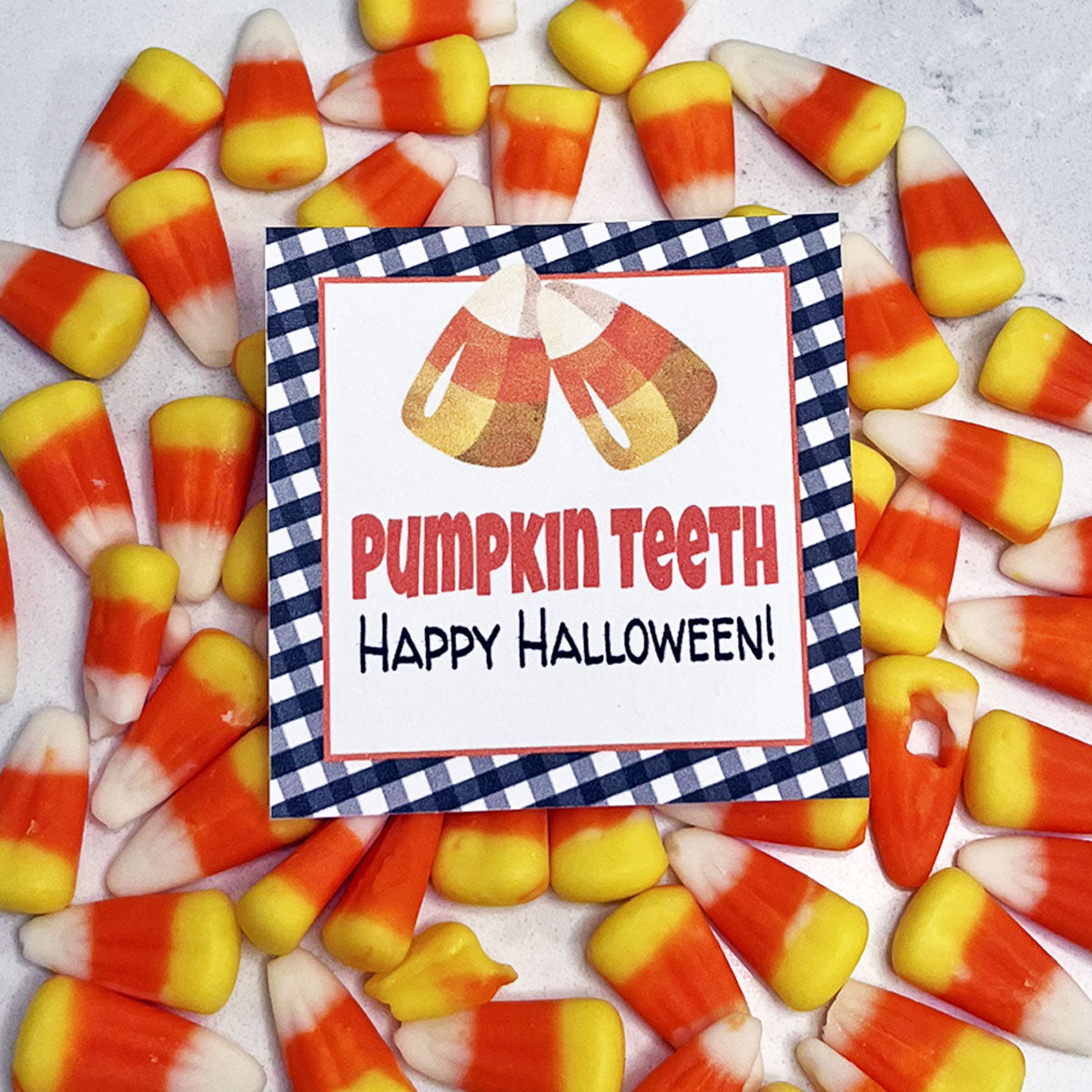 Pumpkin Teeth Instant Download Tag