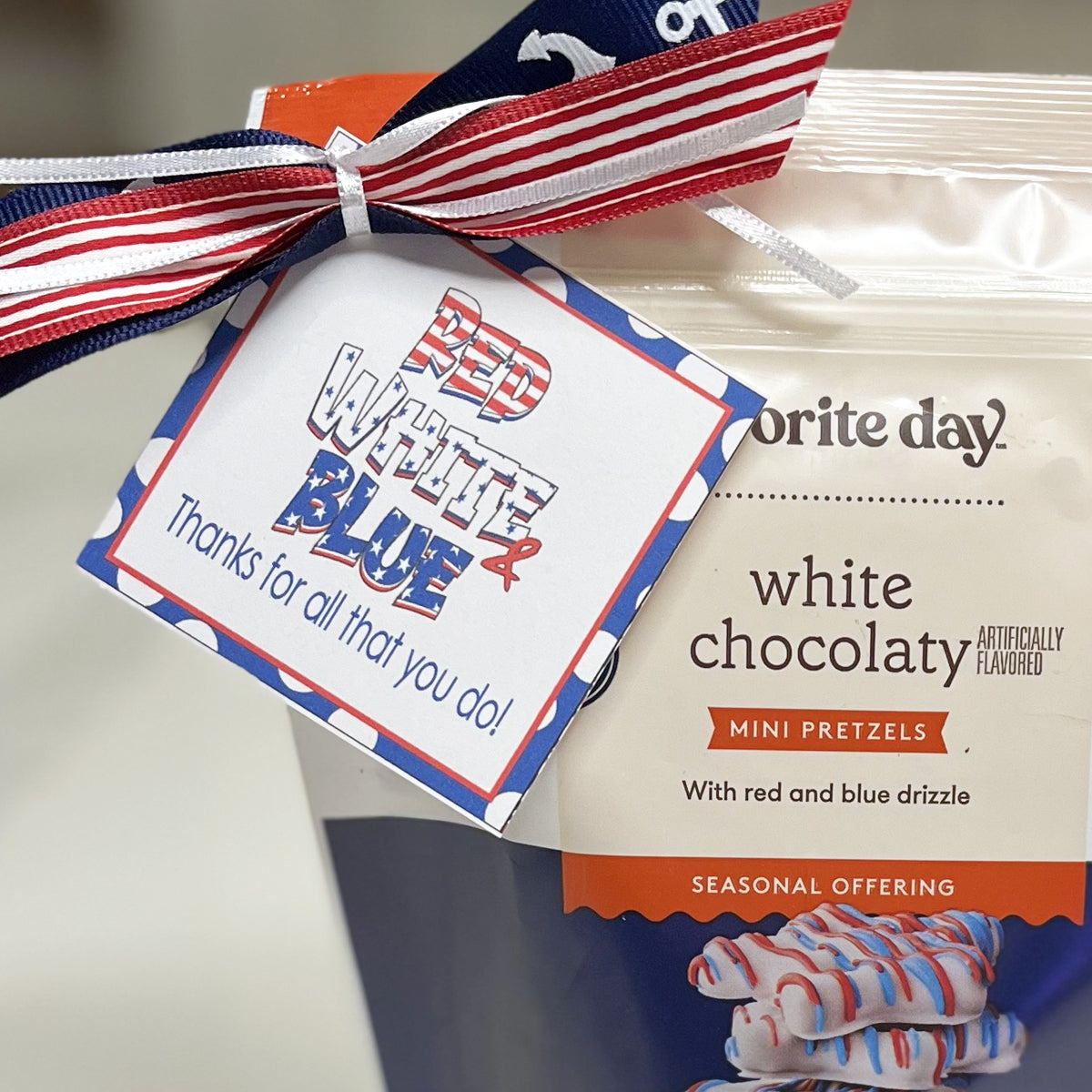 Red White and Blue Instant Download Tag