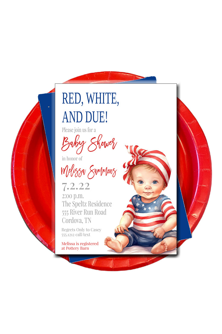 4th of July Baby Shower Invitation