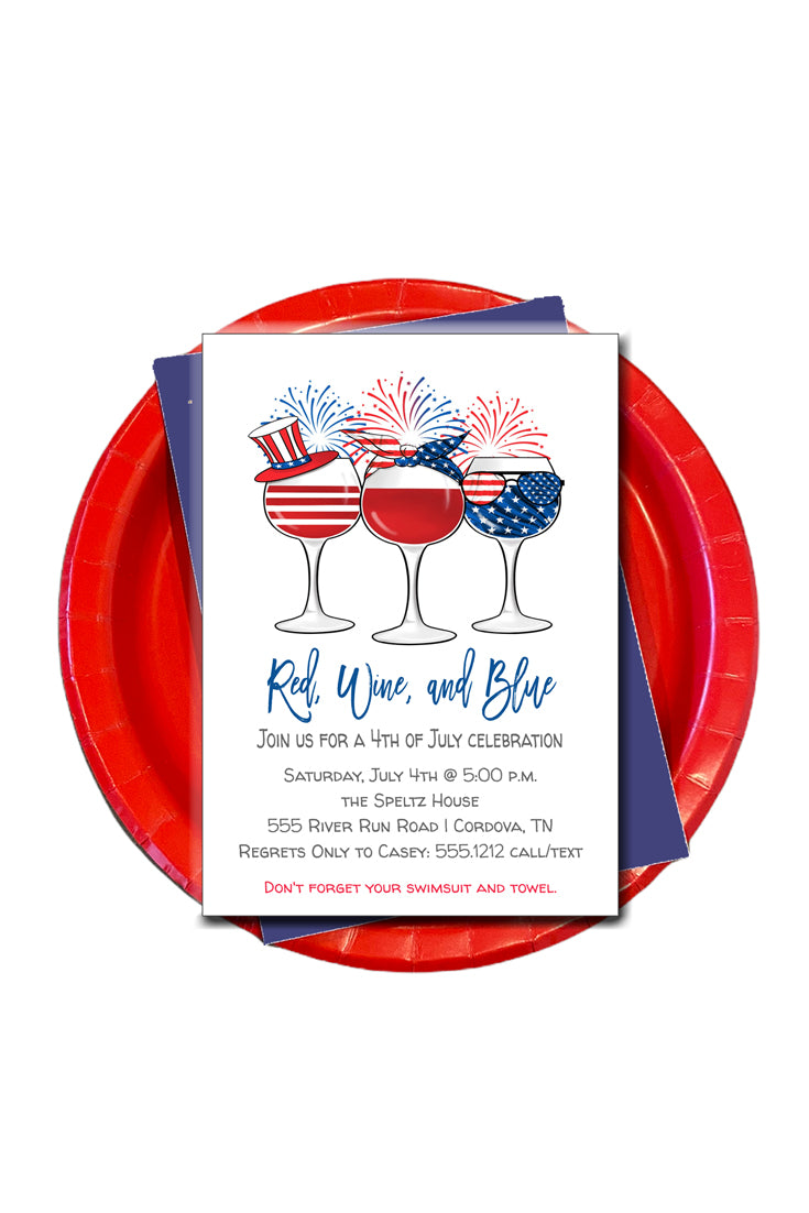 Red Wine and Blue Invitation