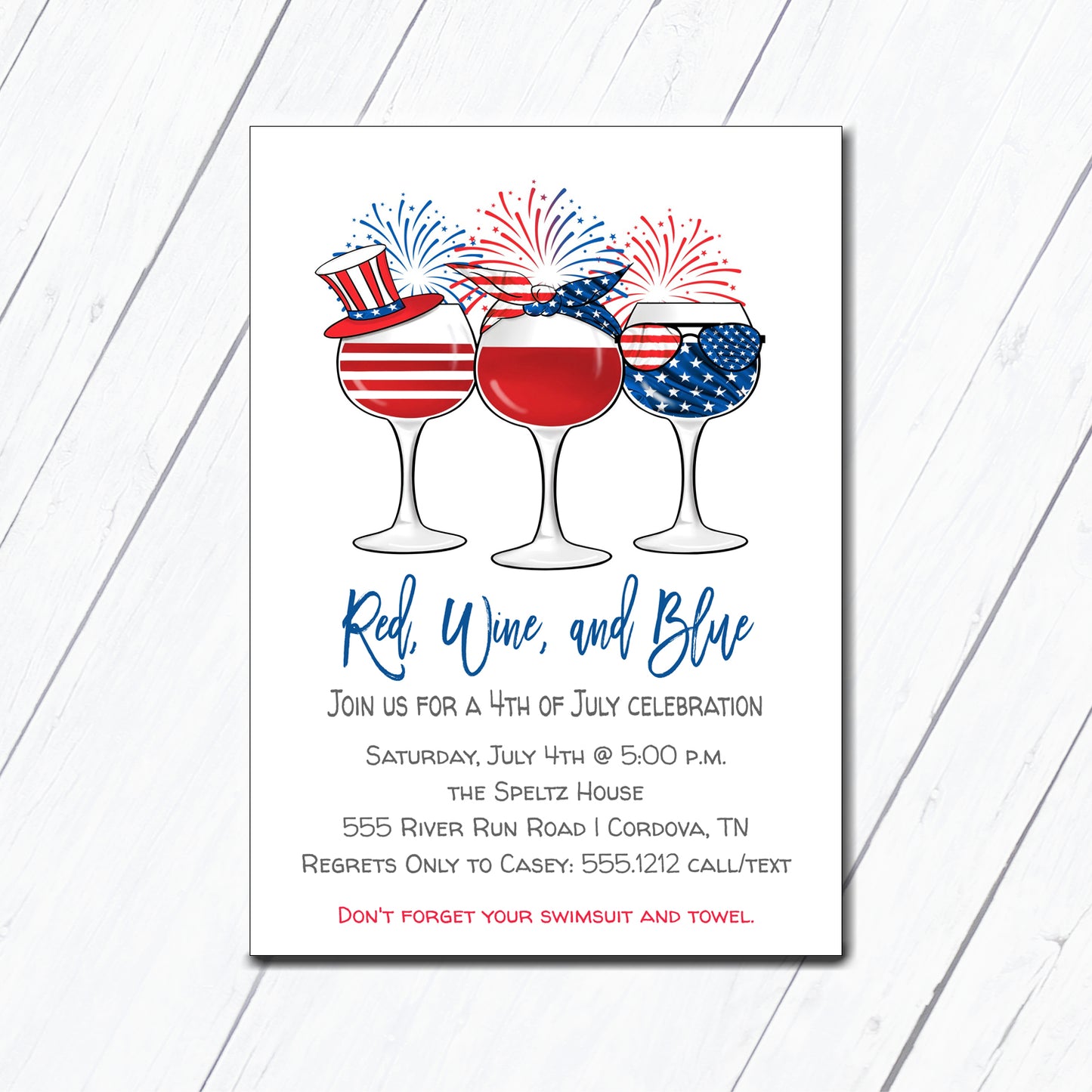 Red Wine and Blue Invitation