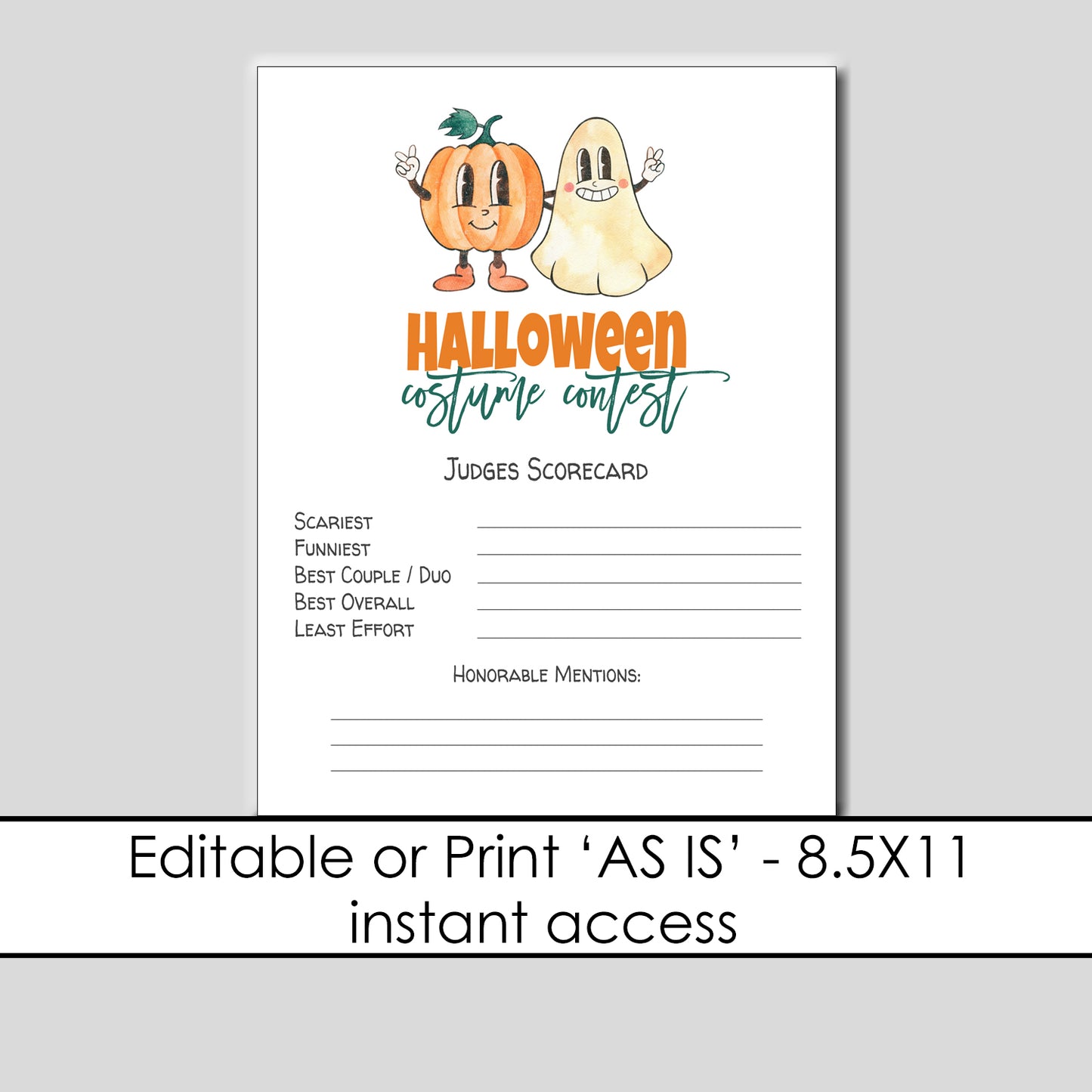 Retro Halloween Costume Contest Kit