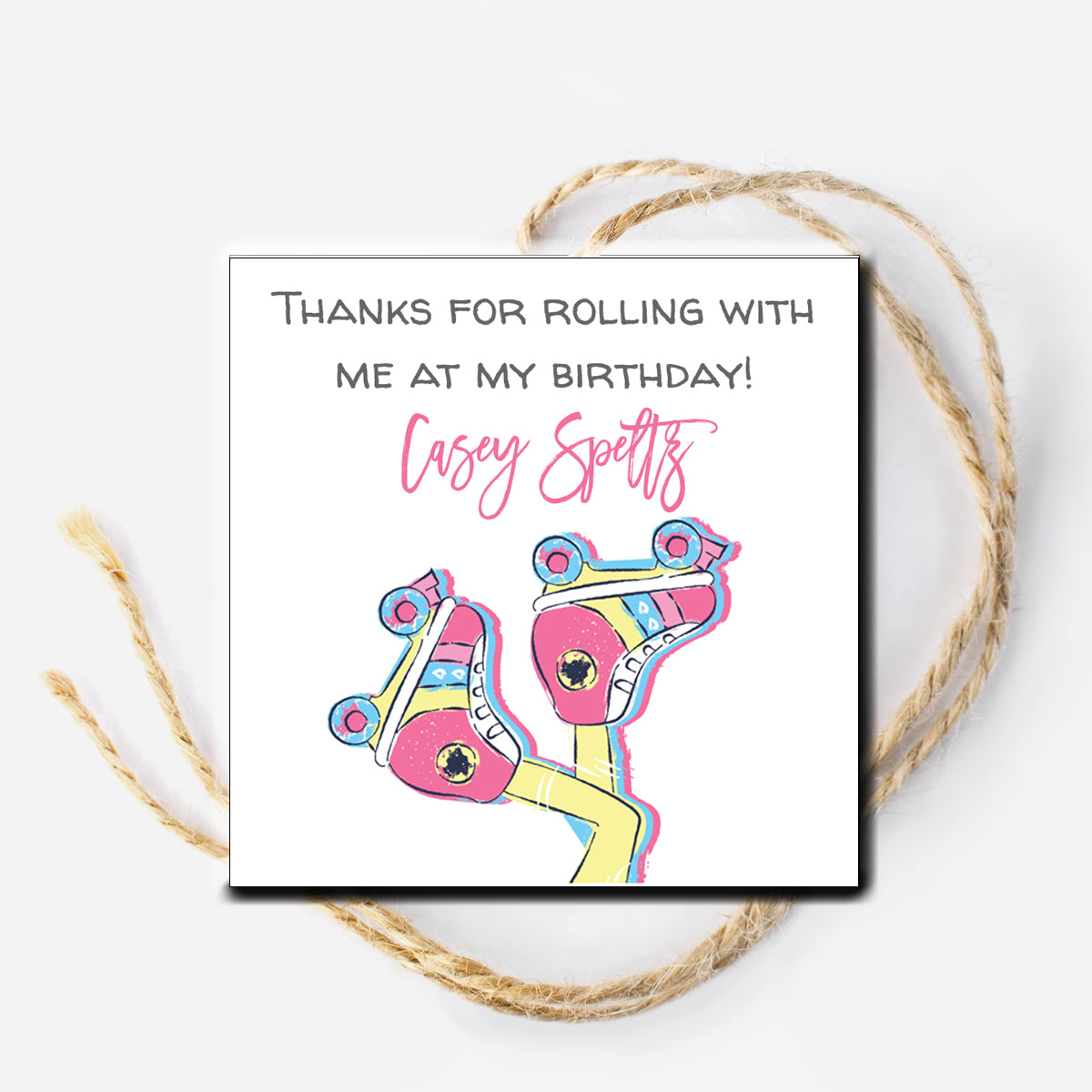 Roller Skate Birthday Gift Tag