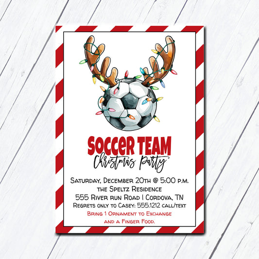 Soccer Team Christmas Party Invitation