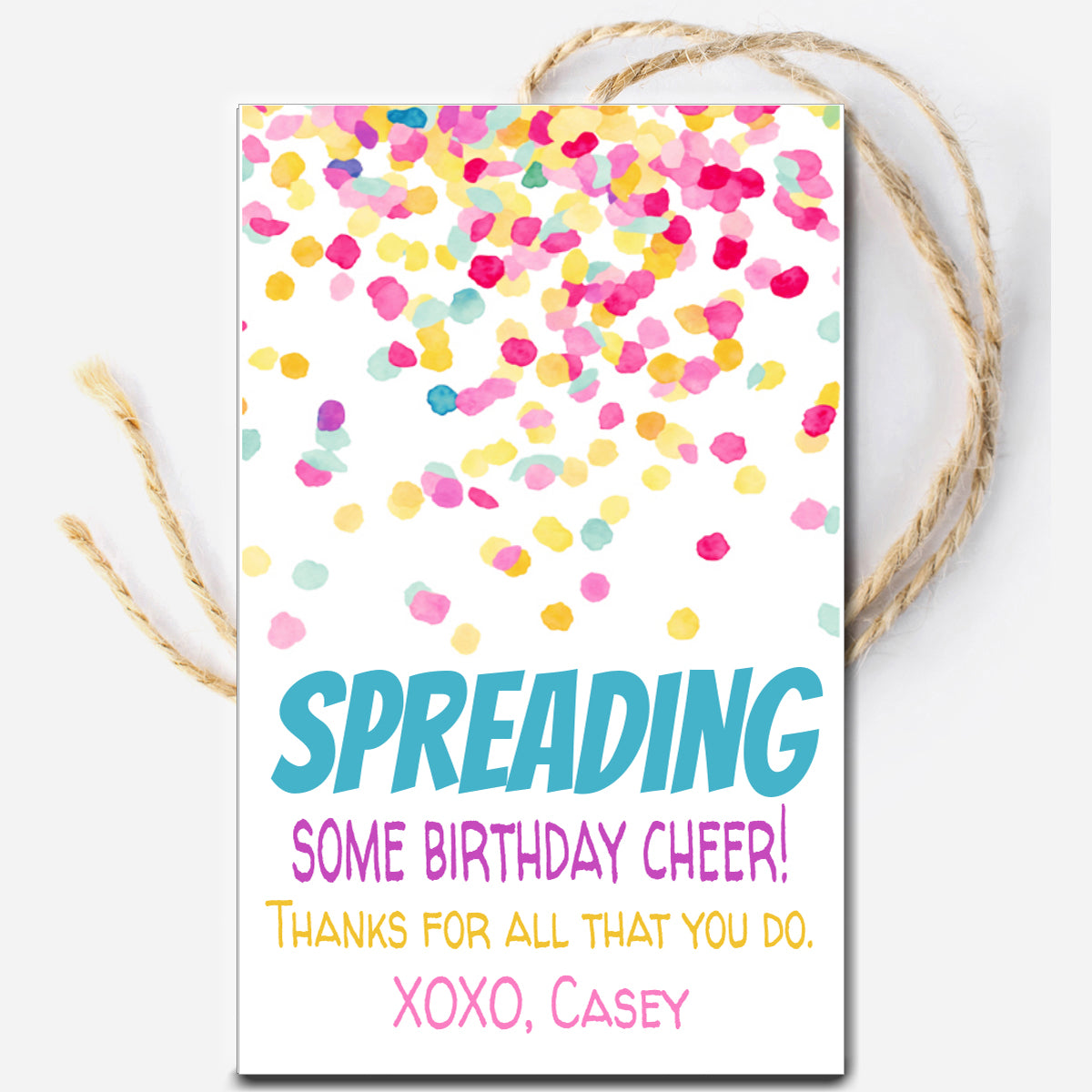 Spreading Birthday Cheer Gift Tag