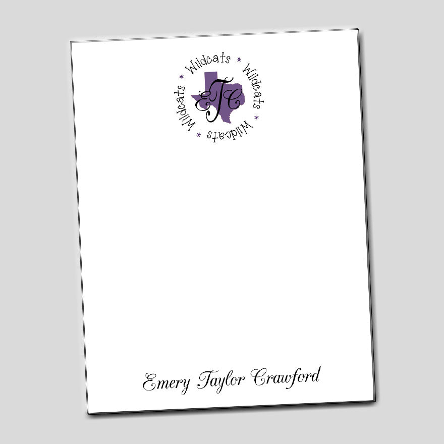 Personalized Texas Wildcats Notepad