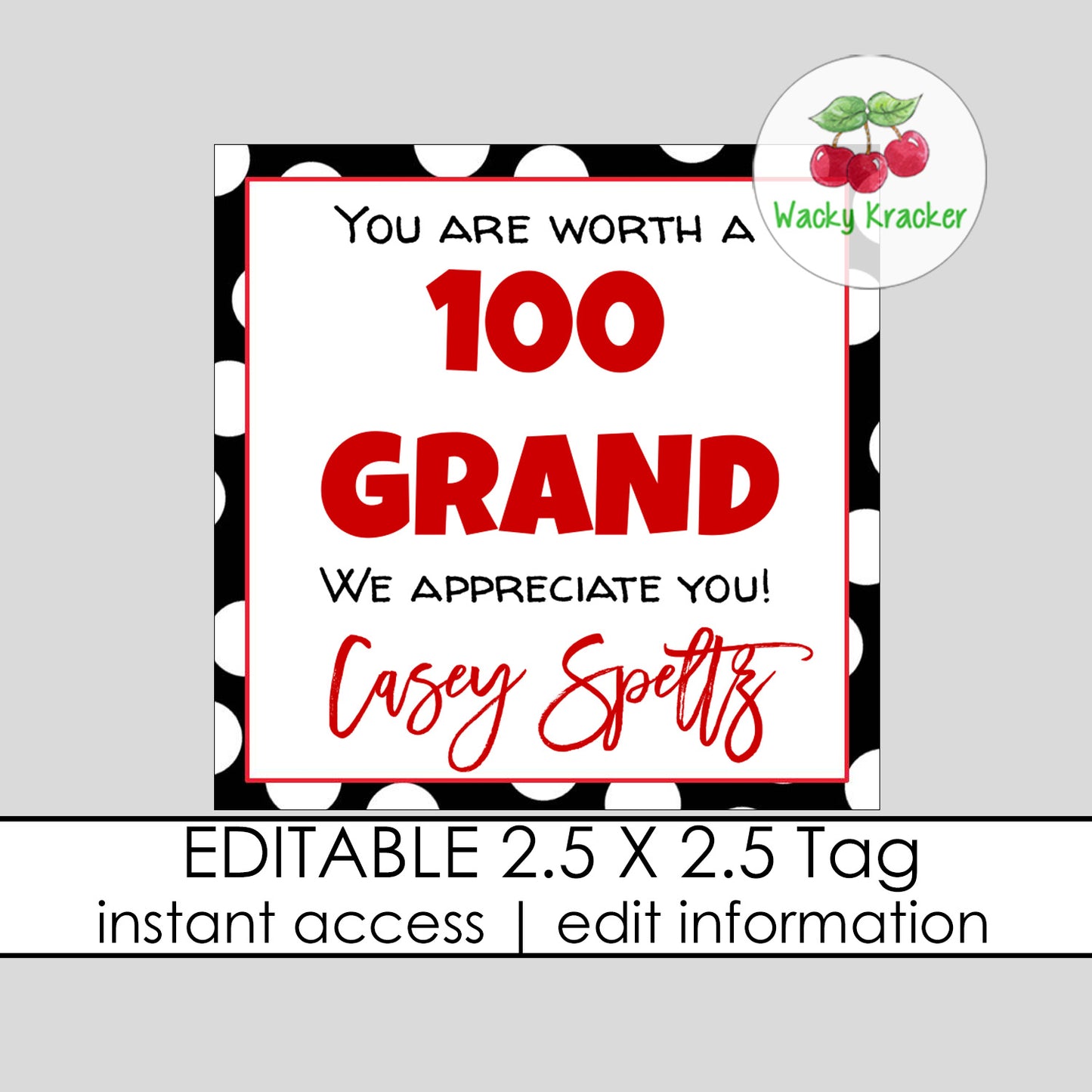 100 Grand Gift Tags