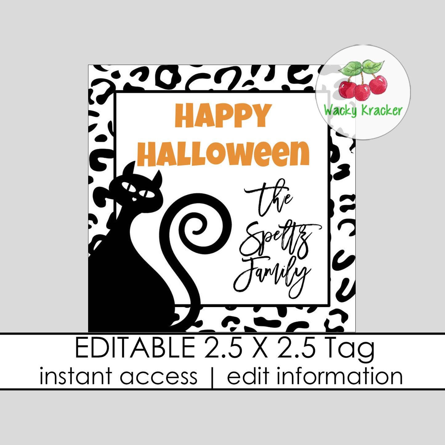 Black Cat Gift Tag