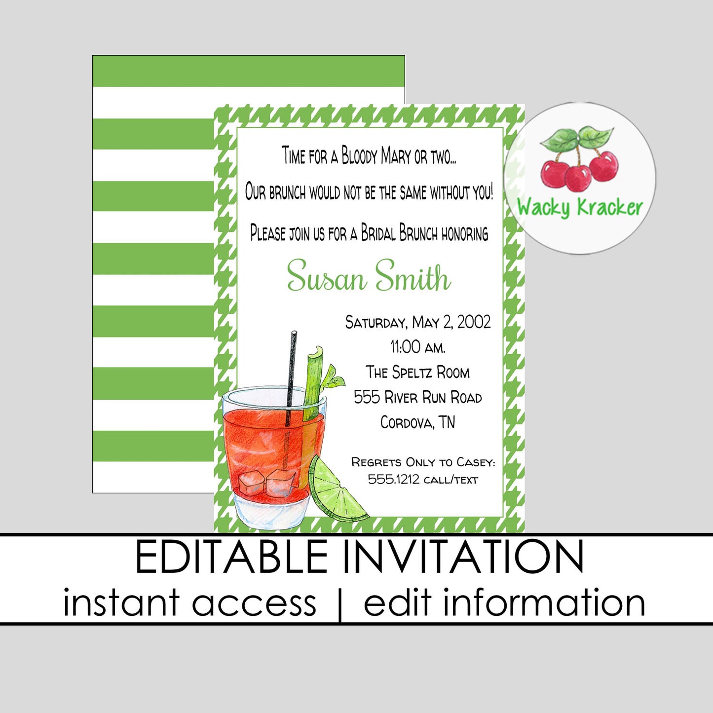 Bloody Mary Brunch Bridal Shower Invitation