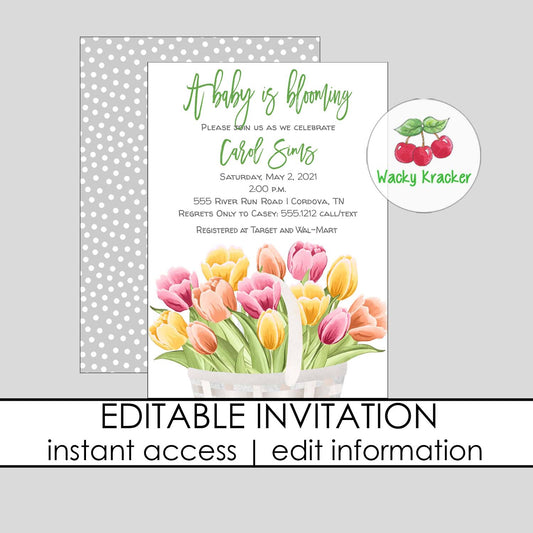Baby is Blooming Invitation