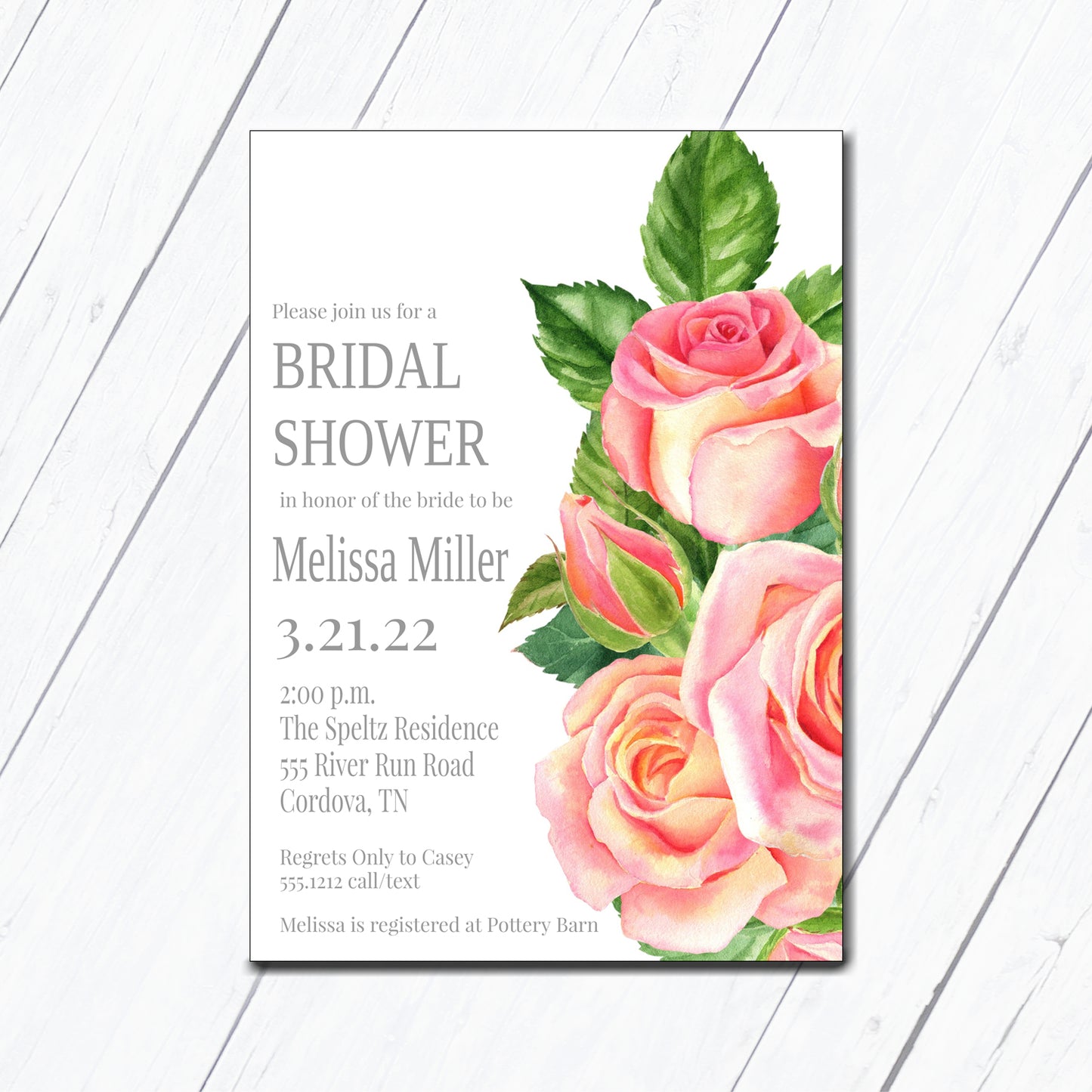 Blush Rose Invitation