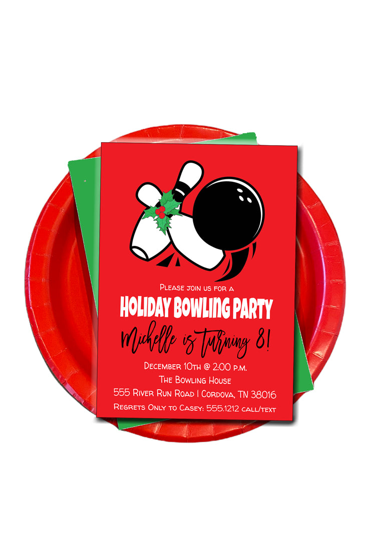 Christmas Bowling Invitation