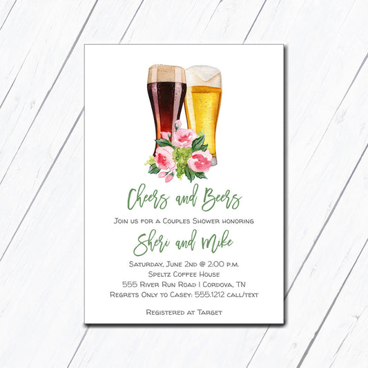 Cheers and Beers Bridal Shower Invitation