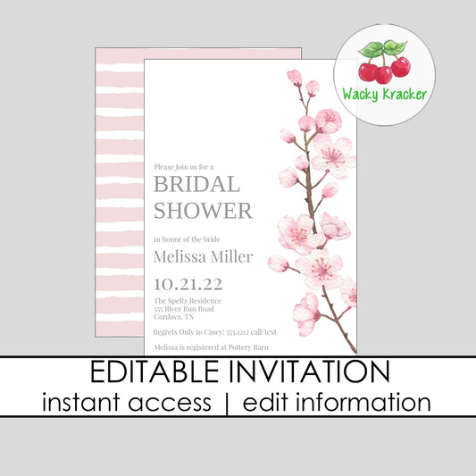 Cherry Blossom Branch Bridal Shower Invitation
