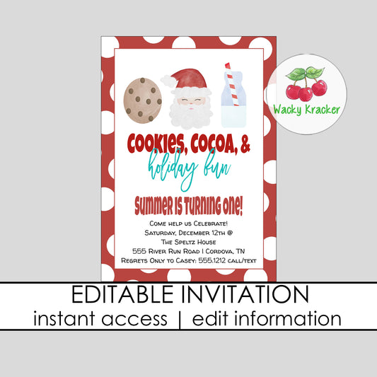 Cookies and Santa Invitation