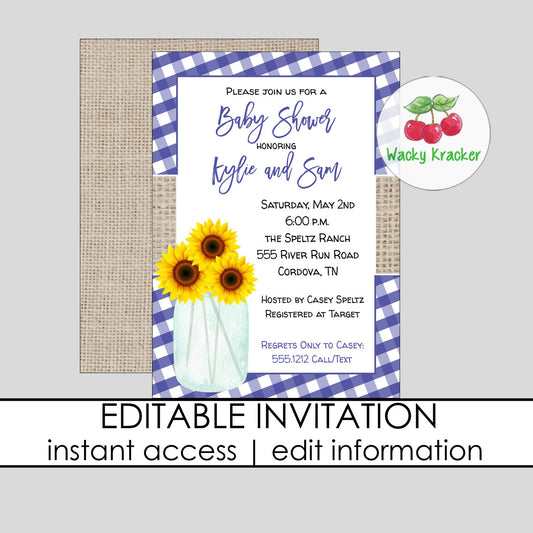 Country Baby Shower Invitation