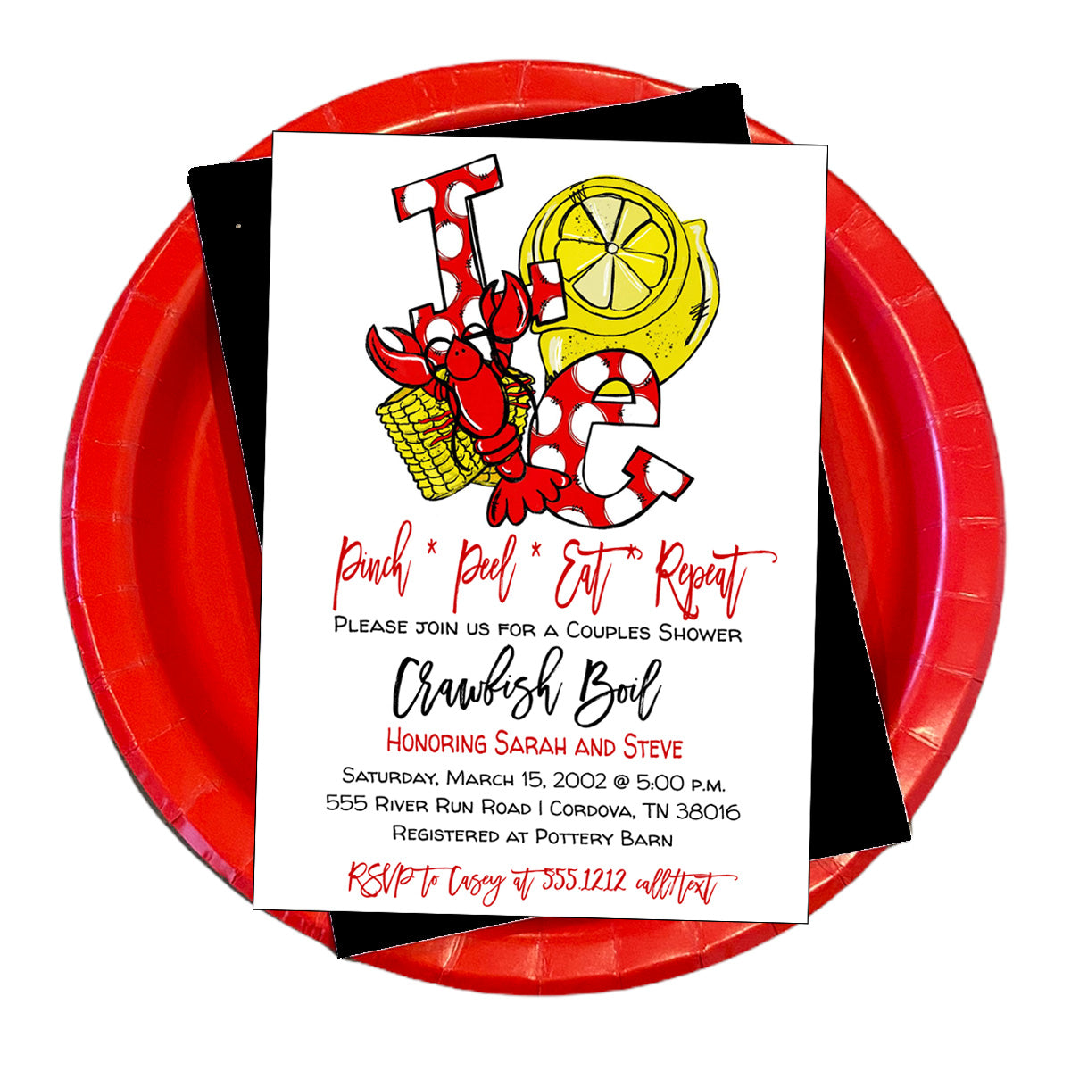 Crawfish Bridal Shower Invitation