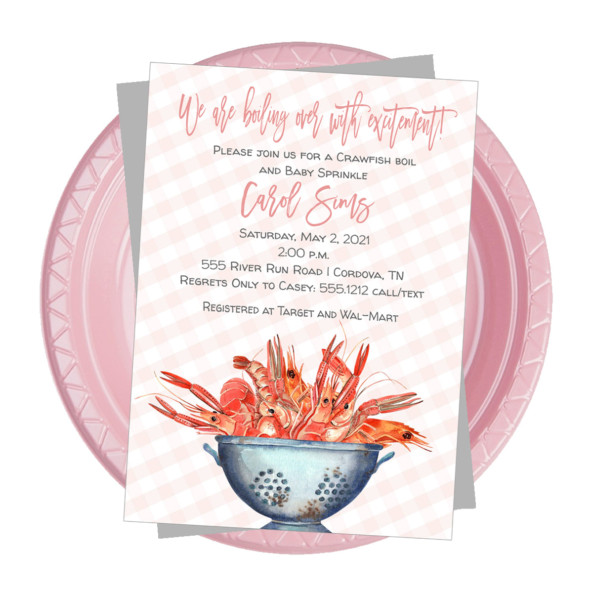 Crawfish Boil Girl Baby Shower Invitation