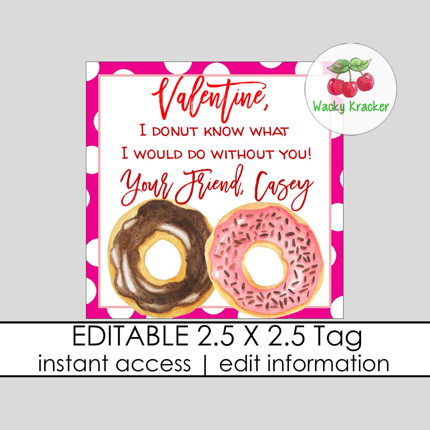 Donut Valentine Gift Tag