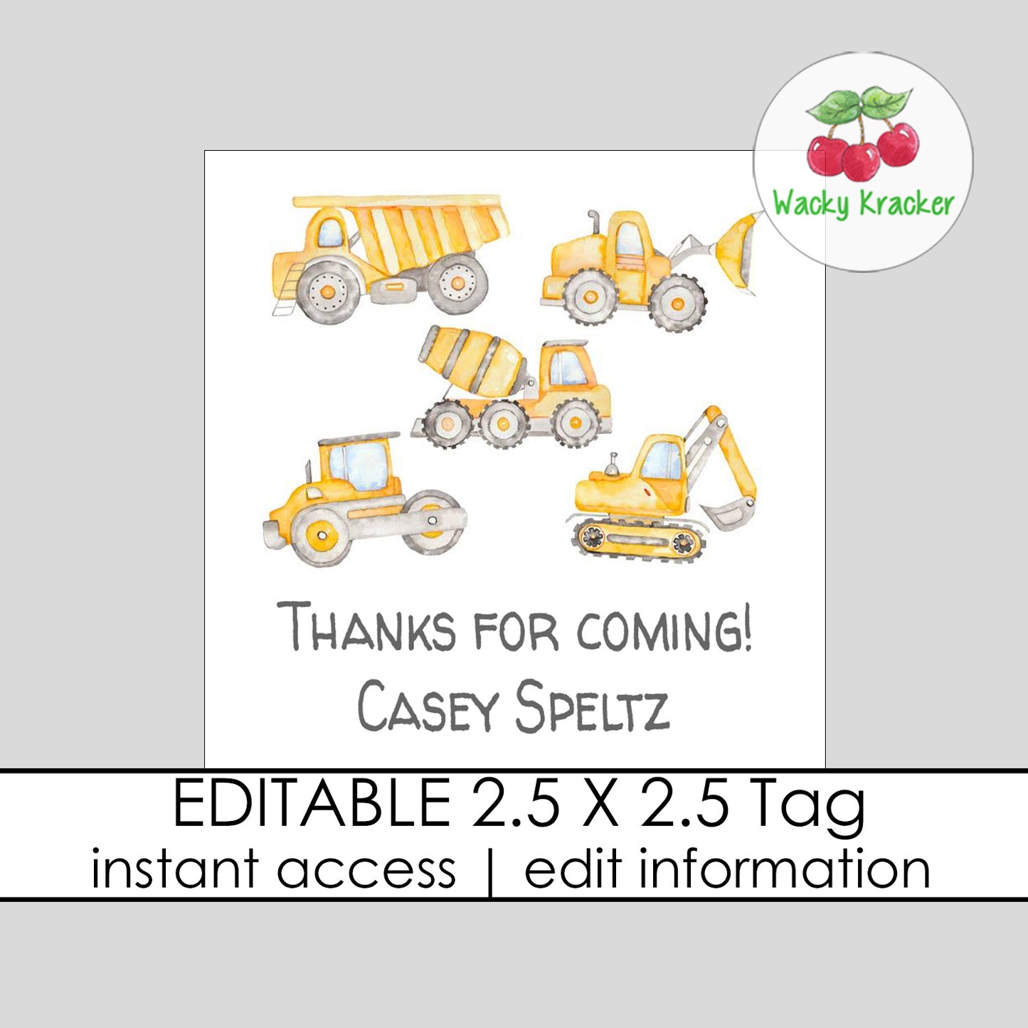 Dump Truck Gift Tag